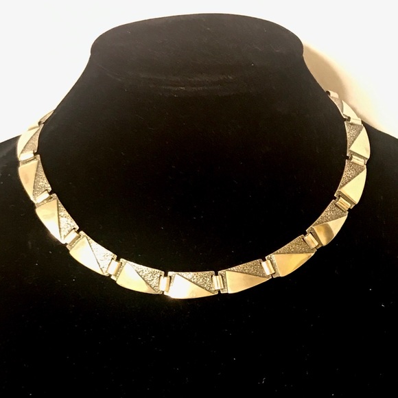 Vintage Sterling Panel Link Necklace